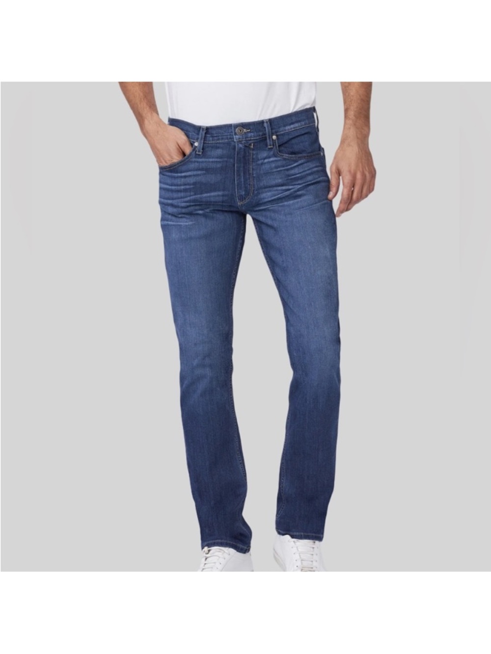 PAIGE Men's Federal Slim Straight Jeans - Mid Blue Wash